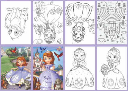 Livrinho de Colorir Princesa Sofia Editável para Festa Infantil