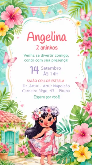 Stitch Birthday Invitation – Static – CollorGraph EDITOR