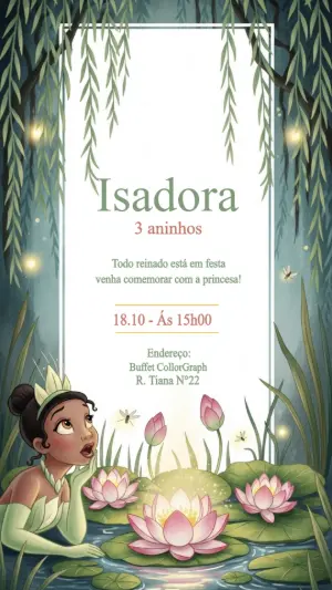 Invitación de cumpleaños Princesas – Estático – CollorGraph Convites