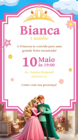 Invitación de cumpleaños Princesas – Estático – CollorGraph Convites