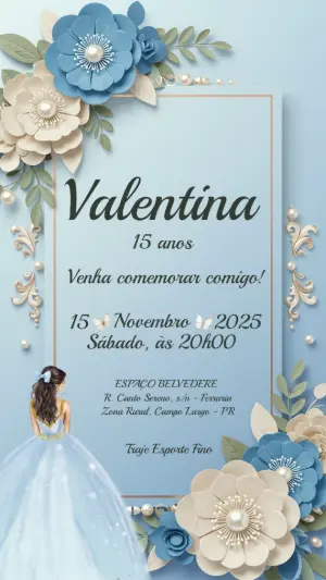 Quinceañera Invitation – Static – Convite digital - Edite você mesmo