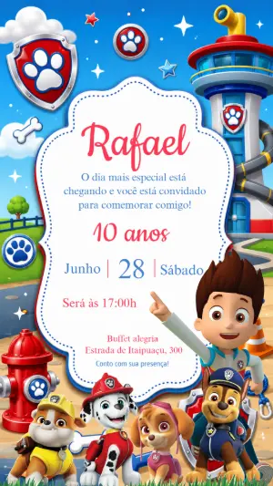 Invito di compleanno Paw Patrol – Statico – Criativa Sant