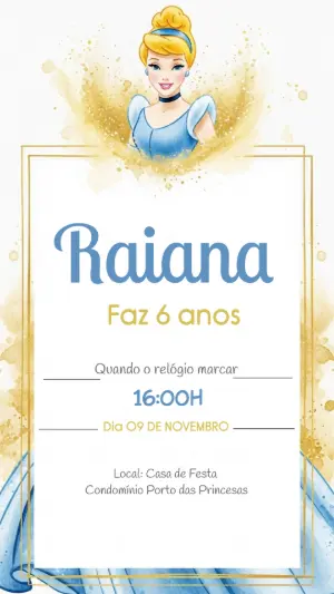Invitación de cumpleaños Princesas – Estático – Criativa Sant