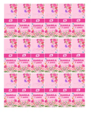 Rótulo Editável para Tic Tac Aniversário Jardim das Borboletas