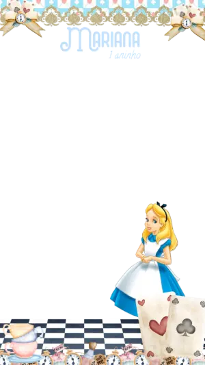 Moldura para Story de Aniversário Alice Editável Online