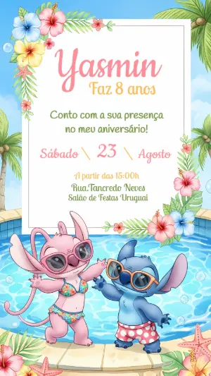 Invitación de cumpleaños Stitch – Estático – CollorGraph Convites