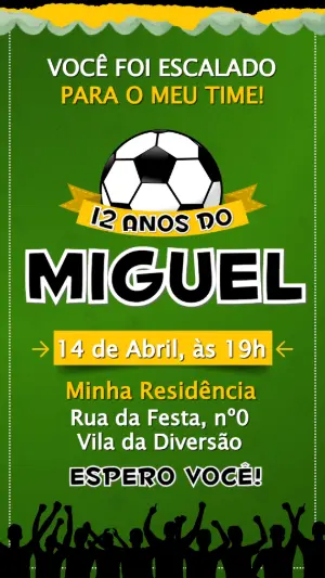 Soccer Birthday Invitation – Static – Convide aê!