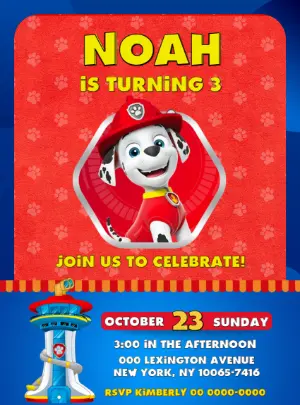 Invito di compleanno Paw Patrol – Statico – Decore Arte