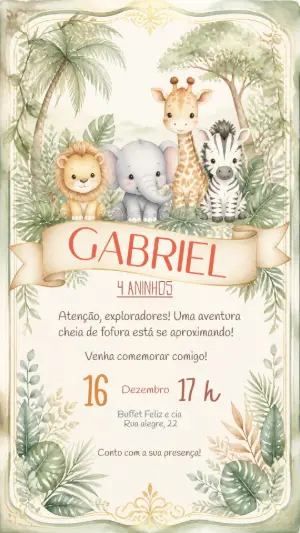 Safari Birthday Invitation – Static – Felicity Artes