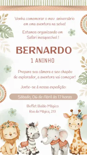 Safari Birthday Invitation – Static – Felicity Artes