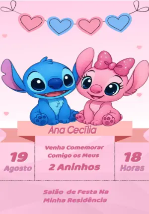 Invitación de cumpleaños Stitch – Estático – Alexsandra Mello