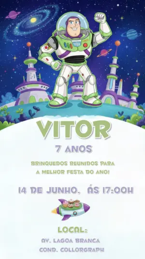 Invitation d'anniversaire Toy Story – Statique – CollorGraph Convites