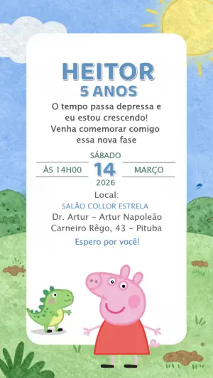 Invitación de cumpleaños Dinosaurio – Estático – CollorGraph EDITOR