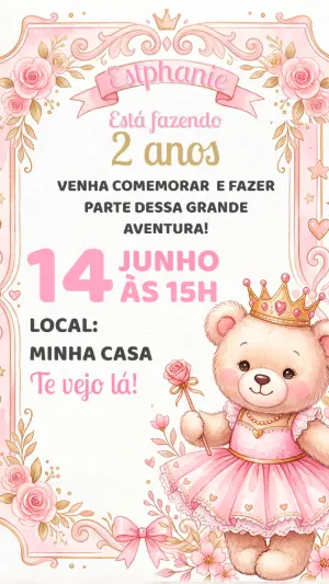 Invitación de cumpleaños Princesas – Estático – Alegria no ar
