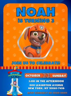 Invito di compleanno Paw Patrol – Statico – Decore Arte