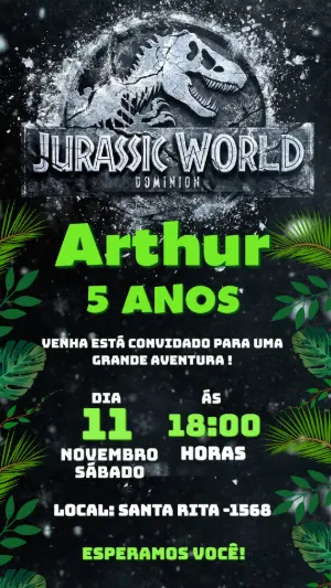Invitación de cumpleaños Dinosaurio – Estático – Color Art Studio