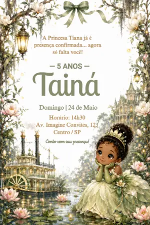 Invitación de cumpleaños Princesas – Estático – Érika Souza Studio