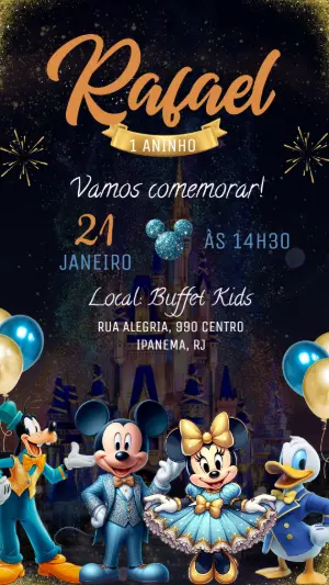 Mickey Mouse Birthday Invitation – Static – Felicity Artes