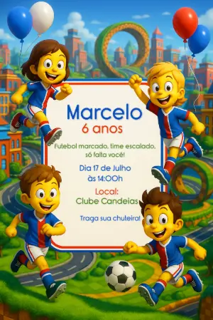 Soccer Birthday Invitation – Static – Convites Digitais Exclusivos