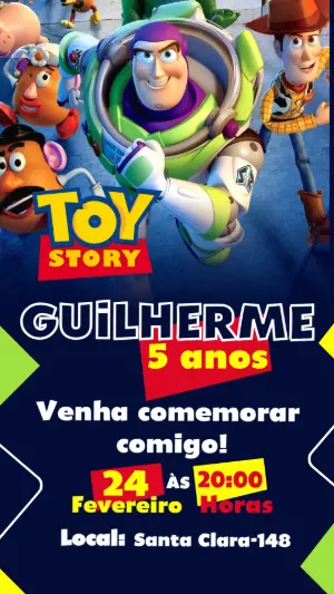 Invitation d'anniversaire Toy Story – Statique – Color Art Studio
