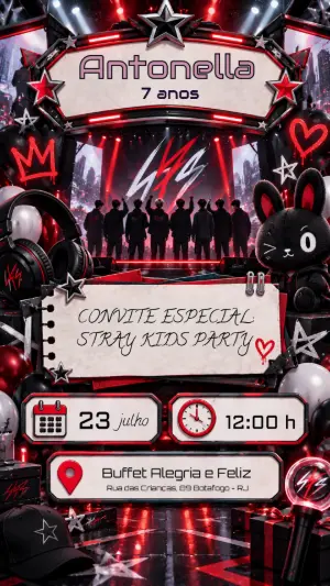 Invitation d'anniversaire KPop Demon Hunters – Statique – Felicity Artes