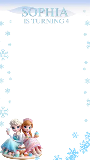 Editable Photo Frame Ice Princess Frozen