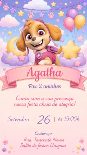 Invito di compleanno Paw Patrol – Statico – CollorGraph Convites