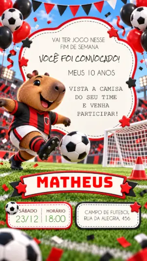 Soccer Birthday Invitation – Static – Felicity Artes