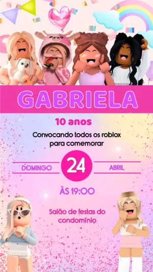 Convite Aniversário Roblox