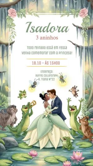 Invitación de cumpleaños Princesas – Estático – CollorGraph Convites
