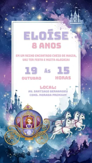 Invitación de cumpleaños Princesas – Estático – CollorGraph Convites
