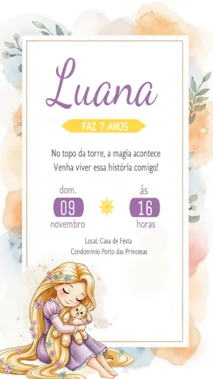 Invitación de cumpleaños Princesas – Estático – Criativa Sant