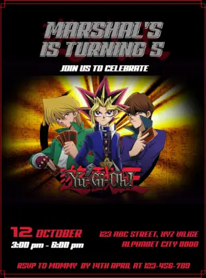 Editable Yu-Gi-Oh! Birthday Invitation Template