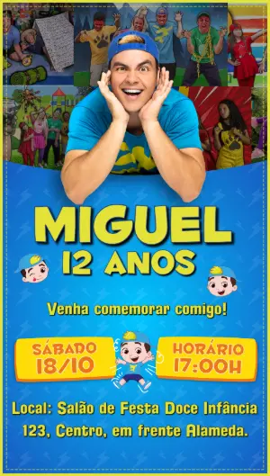 Convite Aniversário Luccas Neto Aventureiro para Editar