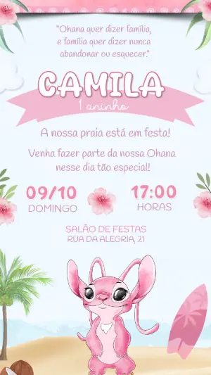 Stitch Birthday Invitation – Static – Felicity Artes