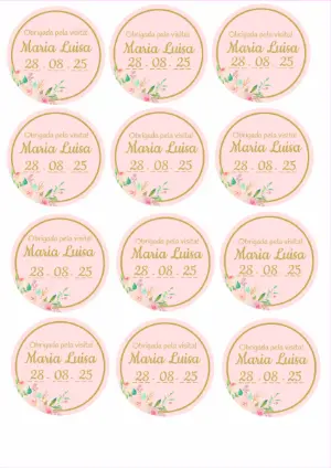 Tag Agradecimento Maternidade Floral para Editar Online
