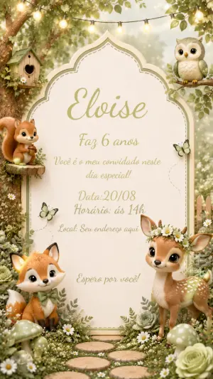Invitación de cumpleaños Jardín encantado – Estático – Laiane