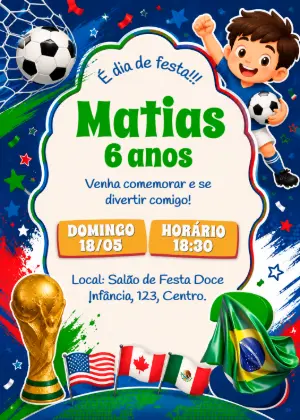 Soccer Birthday Invitation – Static – Idesign Personalizados