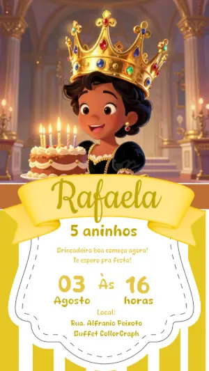 Invitación de cumpleaños Princesas – Estático – CollorGraph Convites