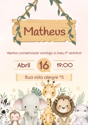 Safari Birthday Invitation – Static – Fernanda