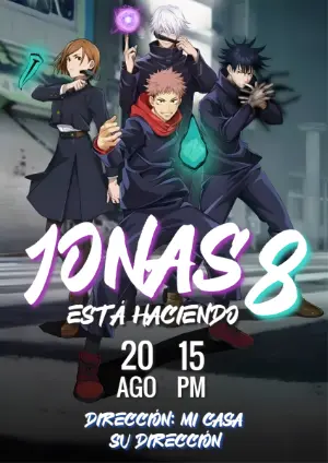 Convite Jujutsu Kaisen – Estático – Ana Clara