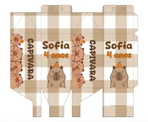 Caixa Milk Festa Capivara para Editar e Imprimir