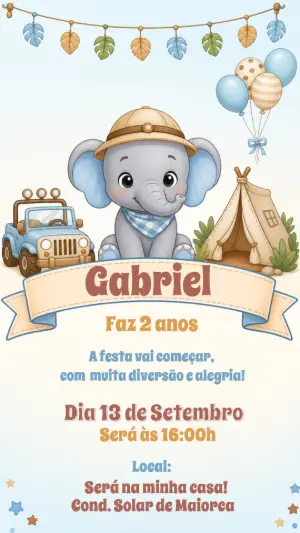 Safari Birthday Invitation – Static – CollorGraph Convites