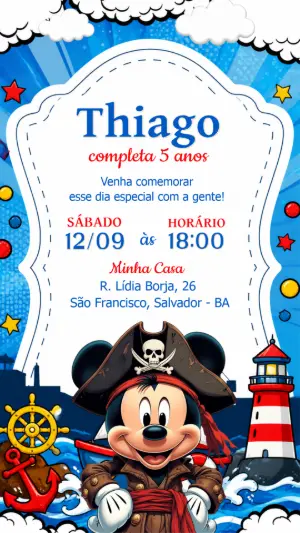 Mickey Mouse Birthday Invitation – Static – CollorGraph EDITOR