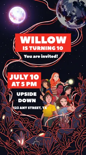 Stranger Things Birthday Invitation - Editable Digital Template