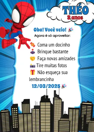 Cartão de Agradecimento Homem-Aranha para Editar Online