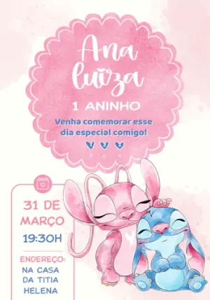 Invitación de cumpleaños Stitch – Estático – Vi Studio