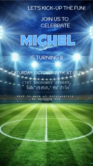 Animated Soccer Birthday Video Invitation for Girls | Editable Template