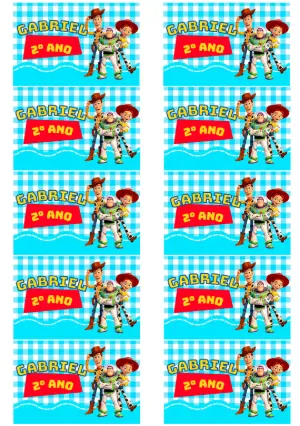 Etiqueta Escolar Toy Story para Editar