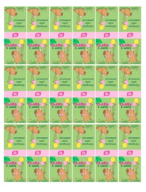 Kit de Rótulos Editáveis para Festa Infantil Tema Capivara Fofa